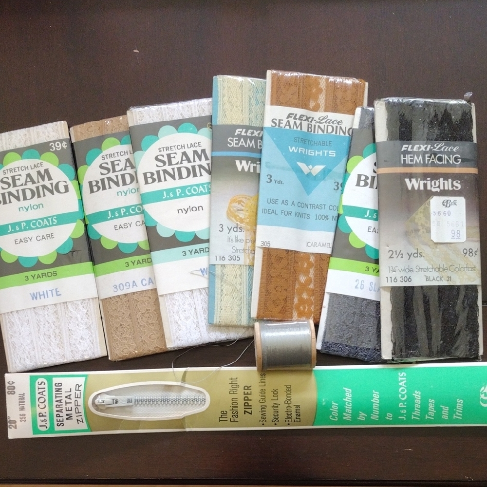 Assorted Seam Binding and Zipper Collection